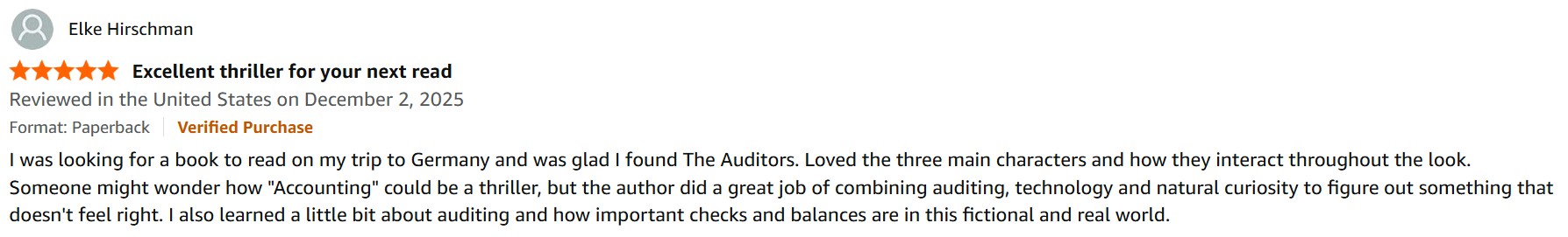 Book Review 3 for The Auditors